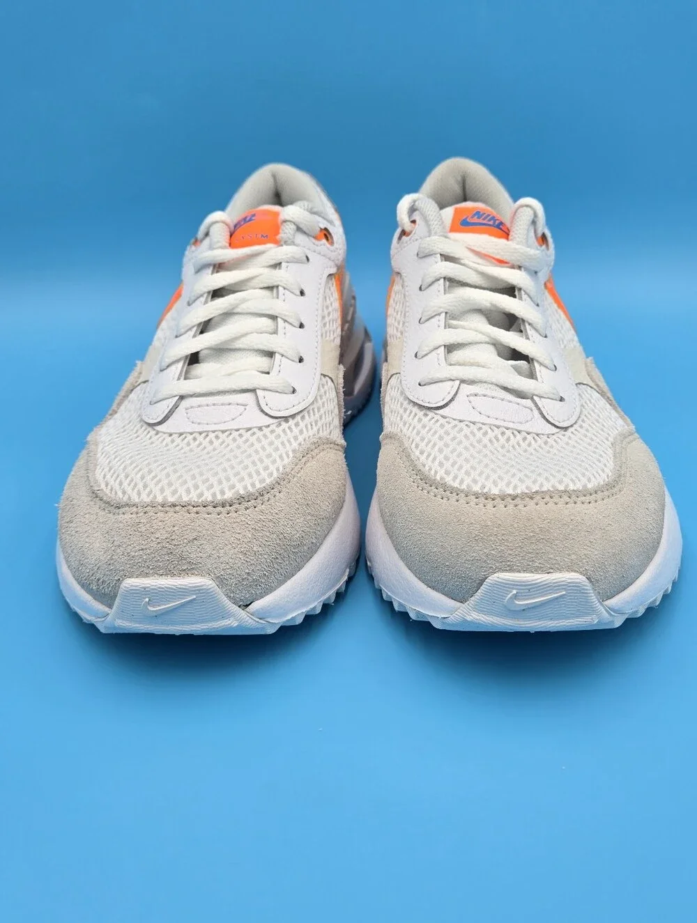Nike Kids Air Max Systm (GS) Sneaker - White with Orange Swoosh DQ0284 114 5y